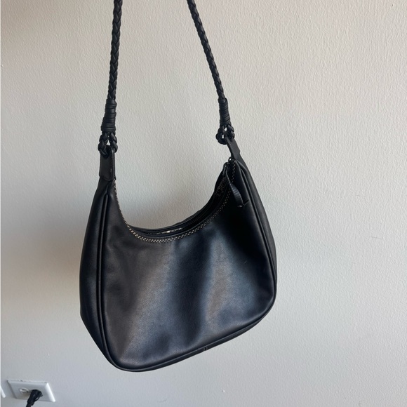 Liz Claiborne Handbags - Classic Black Shoulder Bag with Braided Strap
